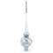 Dimensional White Jewels on Speckled Silver Glass Christmas Tree Topper 11 Inches